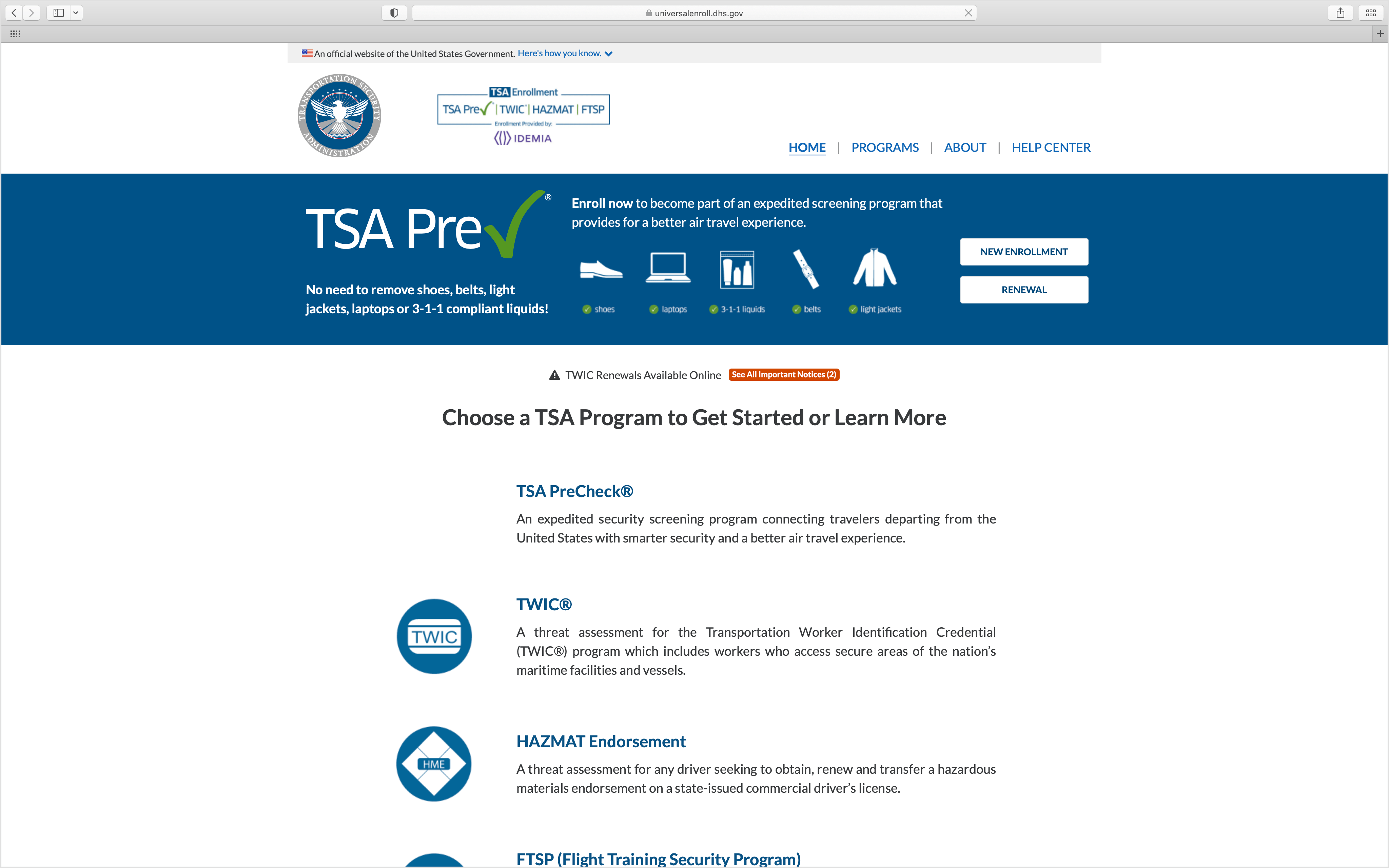 Tsa Precheck Ecomm Via Universalenroll.dhs.gov