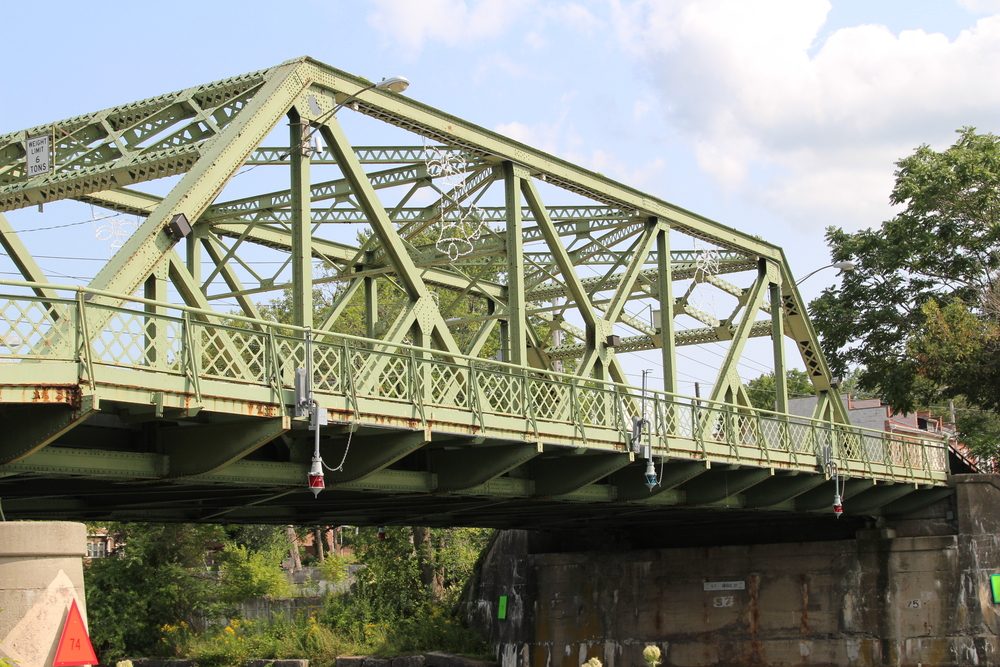 An old metal bridge which cross the Seneca River in Seneca Falls, NY. Also the inspiration for It's a Wonderful Life.