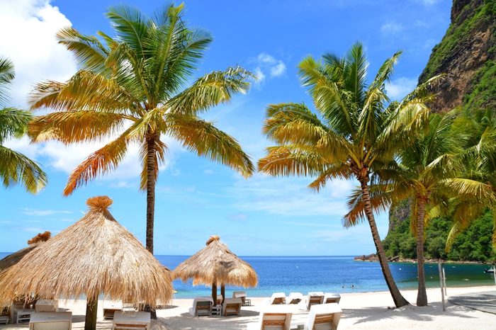 exotic beach at St. Lucia, between the two Pitons, St. Lucia, Caribbean