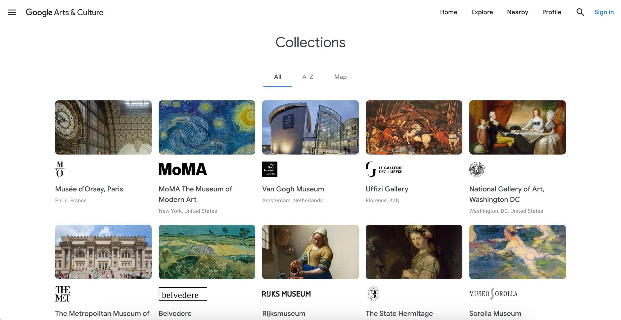 google arts and culture
