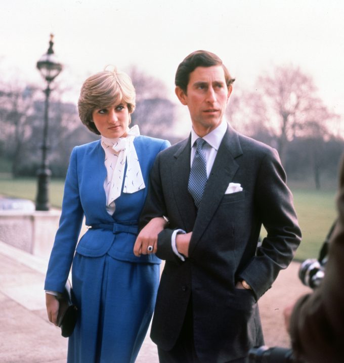 Prince Charles and Lady Diana Spencer on their engagement day