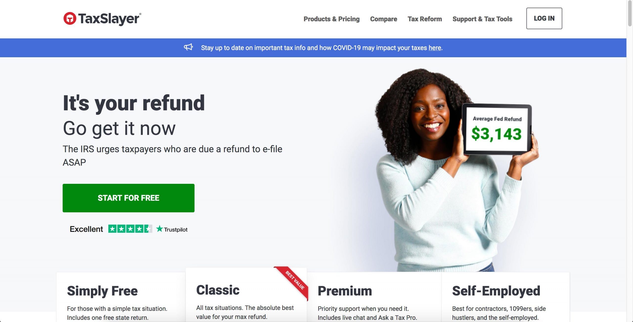 tax slayer home page