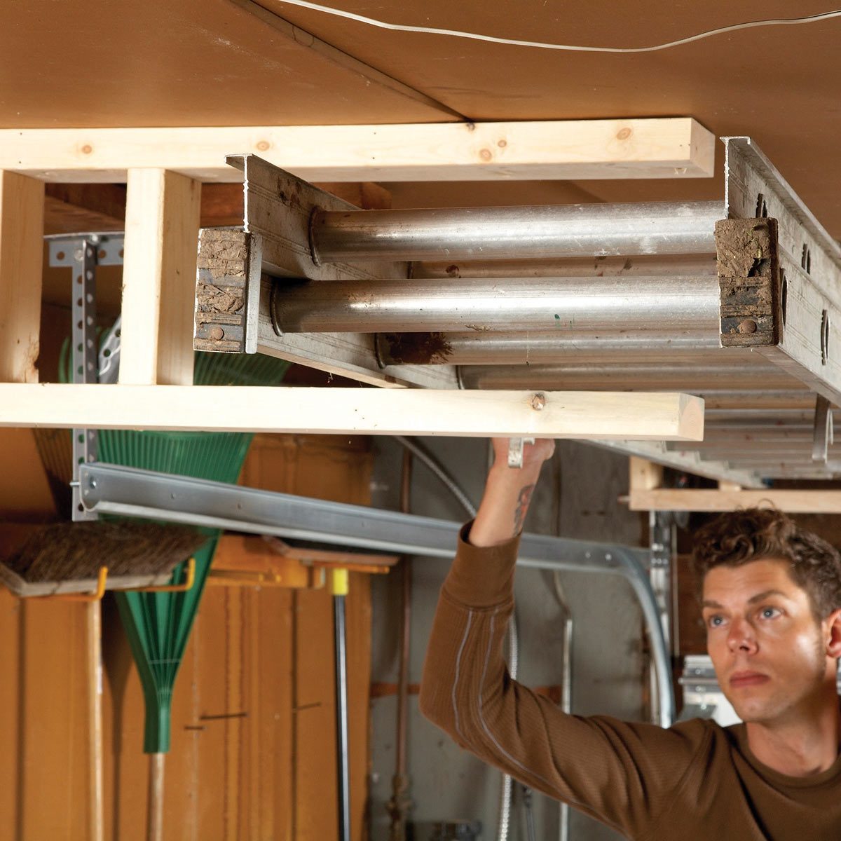 overhead ladder rack