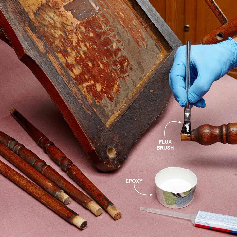 Fix loose joints with epoxy resin