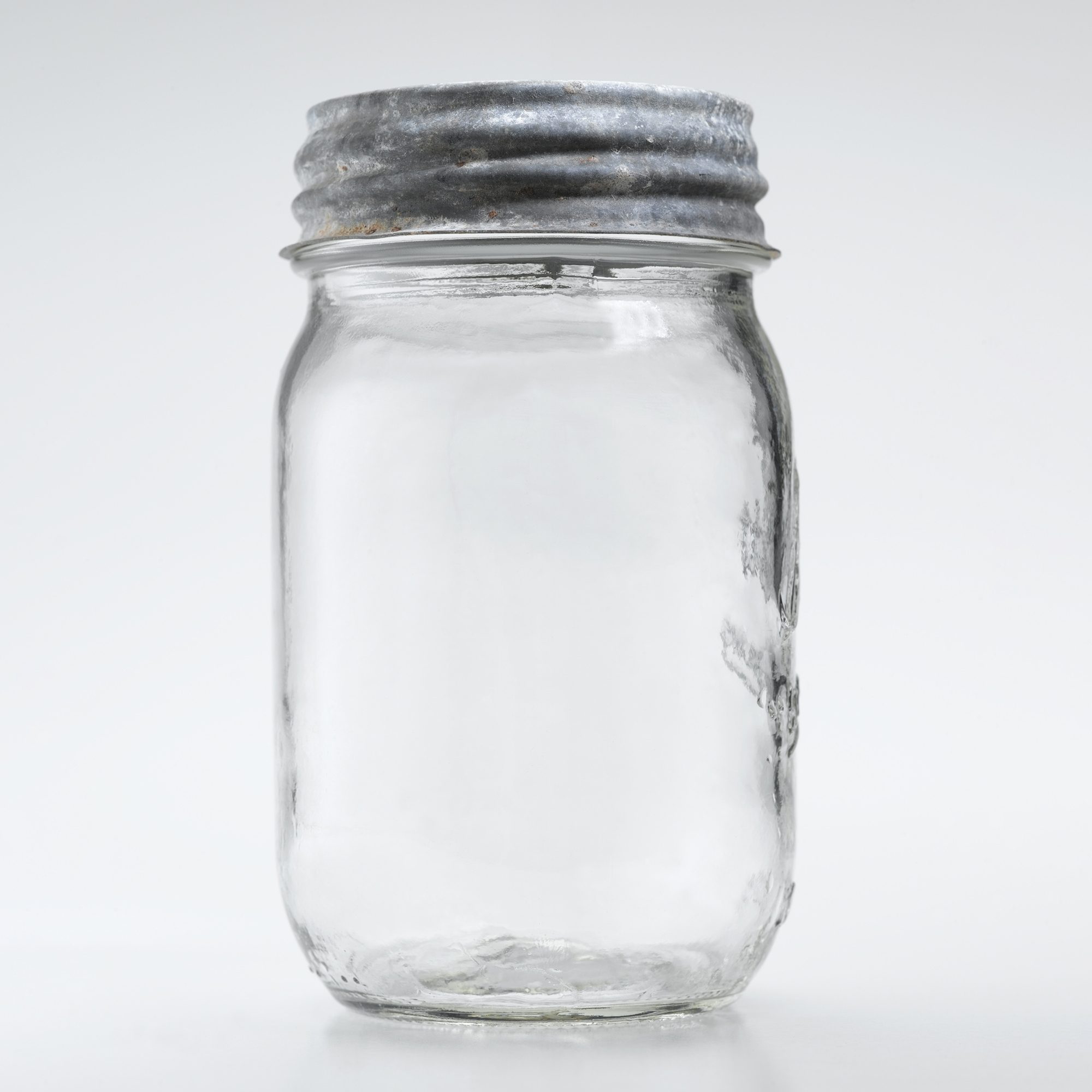 Mason Jar On Gray Background