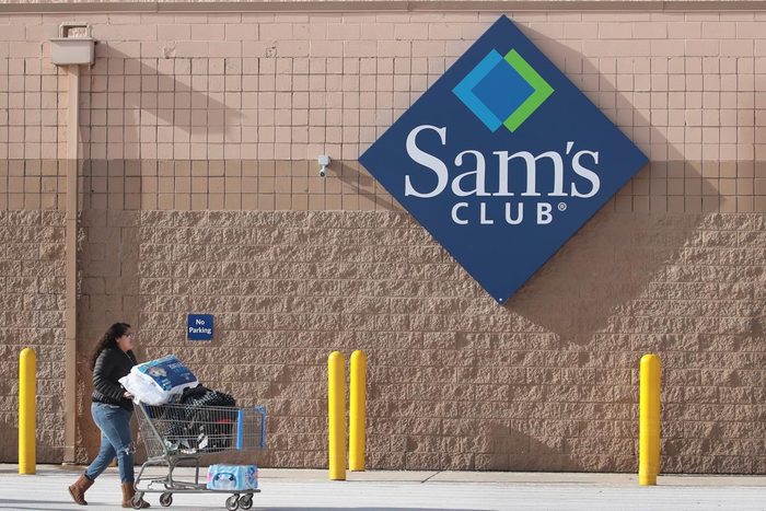 A shopper stocks up on merchandise at a Sam's Club Wholesale store on January 12, 2018 in Streamwood, Illinois.