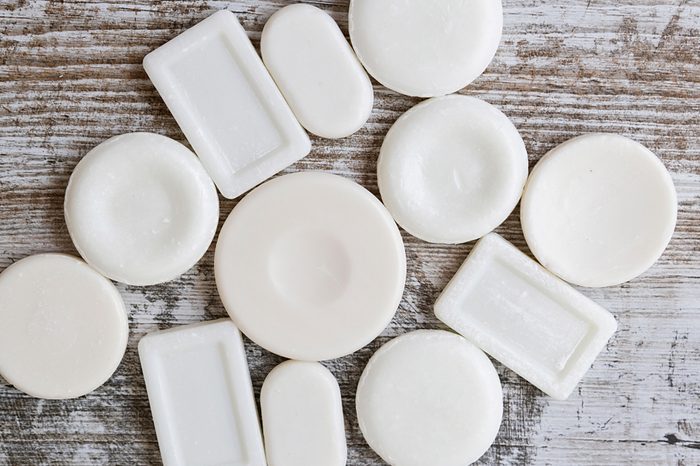 Natural soaps over a rustic background