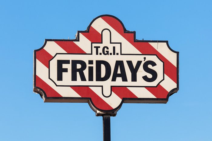 KUWAIT - DEC 8: T.G.I's Friday sign in Kuwait City. TGI Fridays is an american themed restaurant chain which is popular in arabic countries. December 8, 2014 in Kuwait, Middle East
