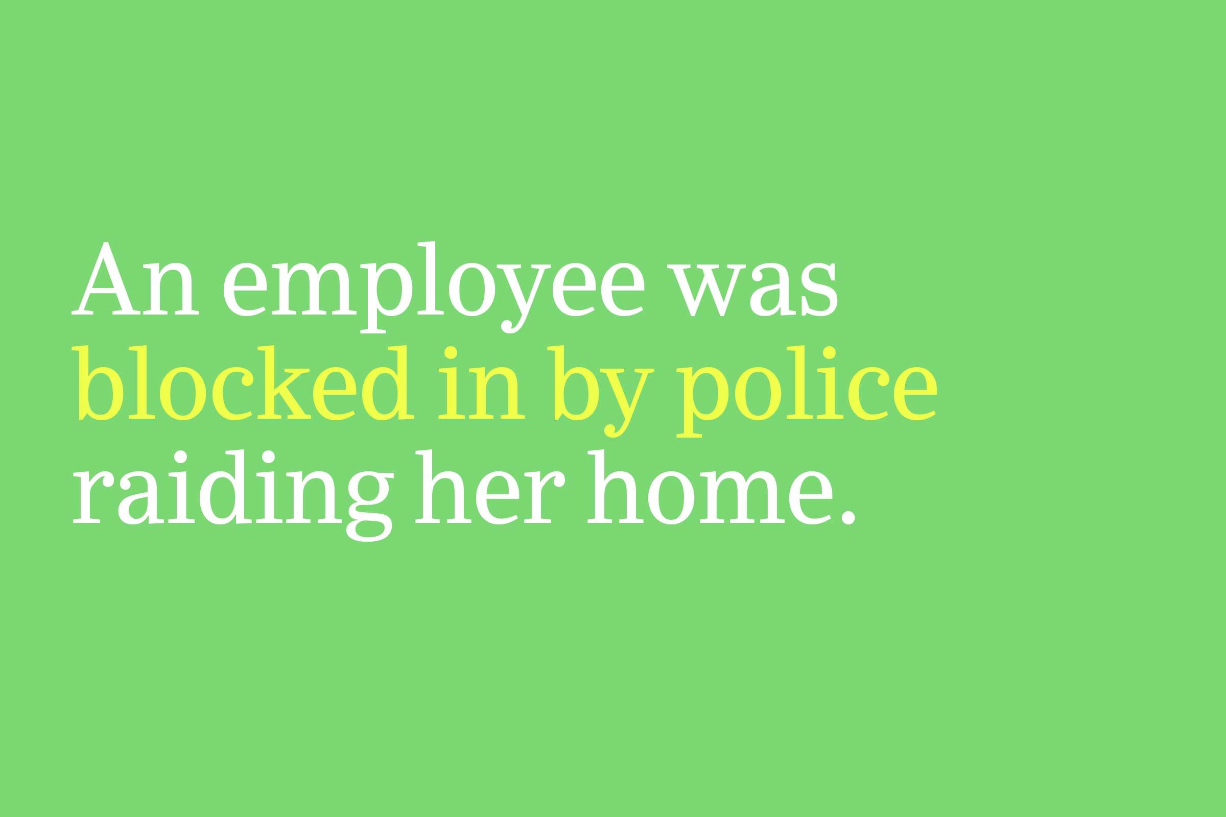 blocked in by police