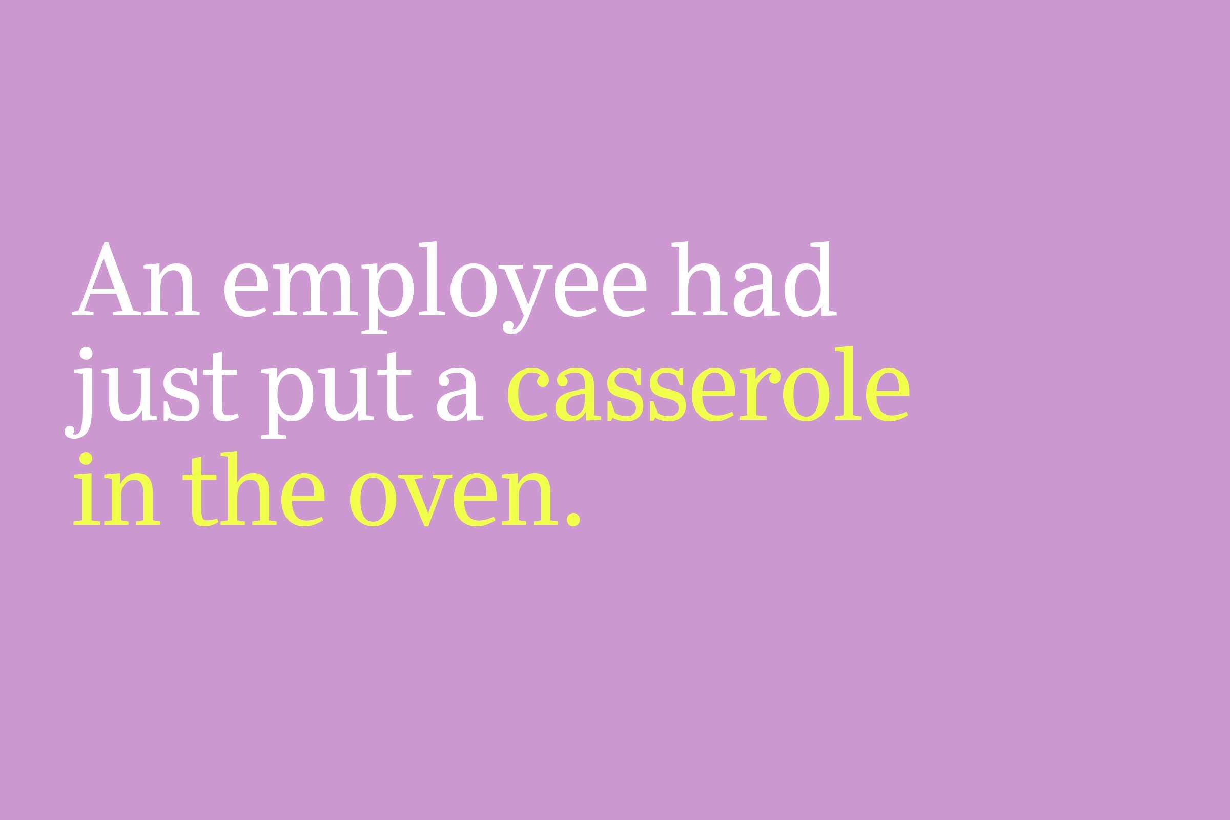 casserole in the oven