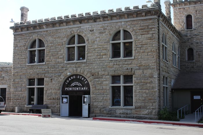 Boise, Idaho / USA - July 14 2011: Old Idaho State Penitentiary Site. This was not a Federal Prison or Jail. Housed Men and Women convicts and now a museum. Firearm and military display locked up.