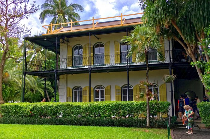 Key West, Florida, USA - July 20, 2016: The Ernest Hemingway House with garden in Key West in Florida