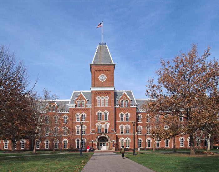 college building in fall