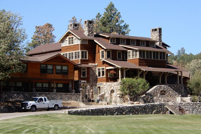 Custer, South Dakota. U.S.A. September 12, 2018. Custer State Park State Game Lodge built circa 1920. Summer White House to President Calvin Coolidge 1927 and President Dwight Eisenhower June 1953.