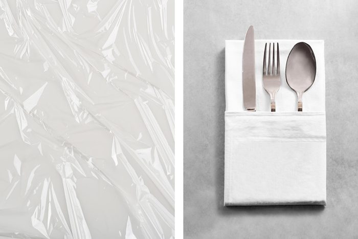 plastic wrap silverware