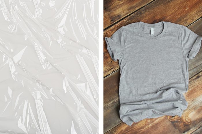 plastic wrap t shirt