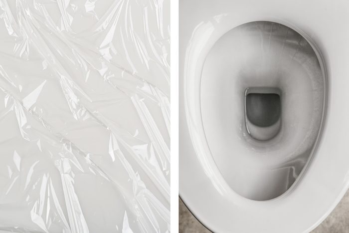 plastic wrap toilet