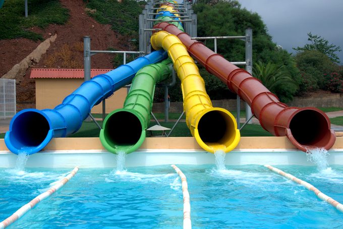 Water Slide Pipes in a Water Park