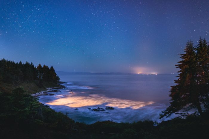 Bio-luminescence in ocean water