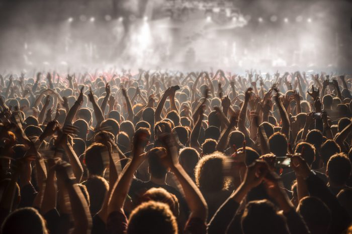 People at the concert are waiting for the show