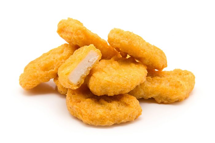 Chicken nuggets isolated on white background
