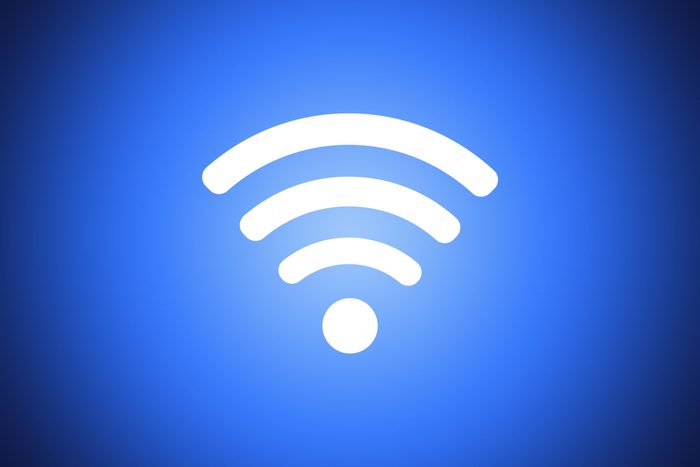 wifi icon on blue background