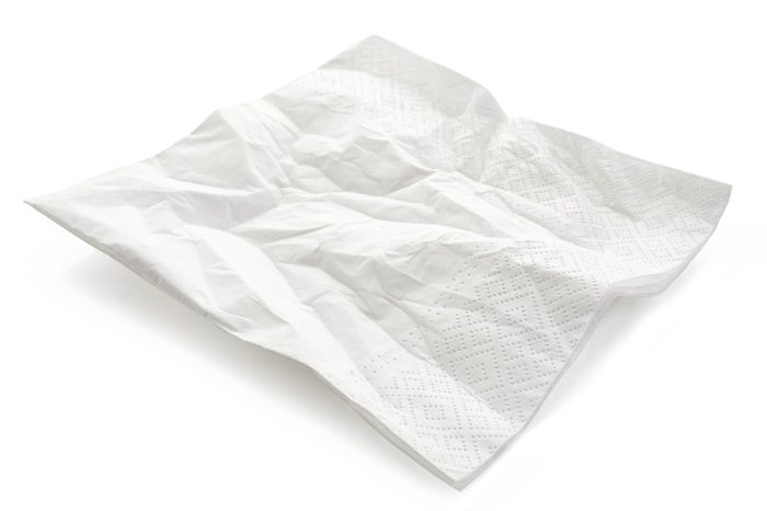 paper napkin isolated on white background