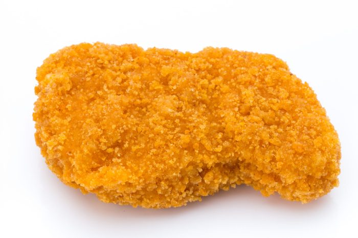 Nugget chiken on the white background.