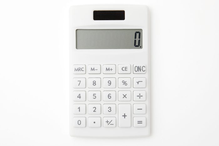 close up of the calculator