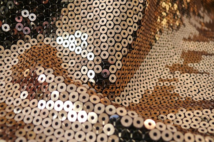 Elegant sequins in gold and black.