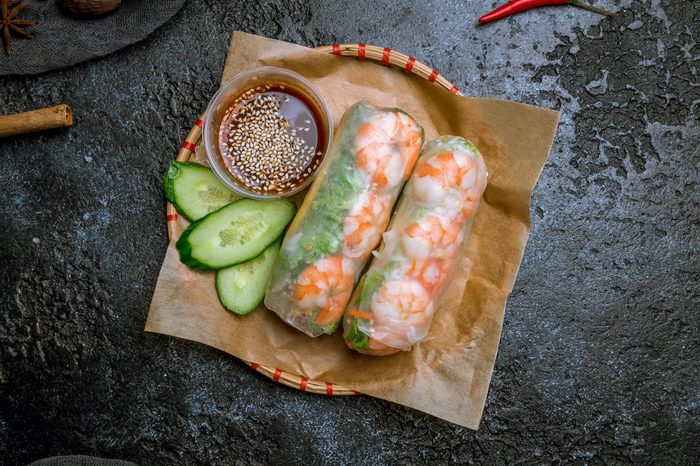 Fresh Spring Roll with shrimps, Vietnamese Food