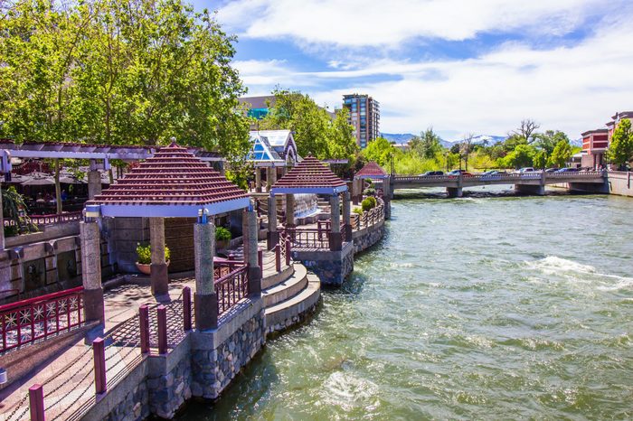 River Walk Pailions On Truckee River In Reno
