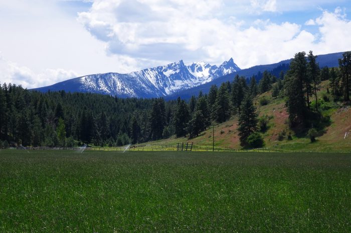 Rocky and rugged Trapper Peak is located in the Bitterroot Mountains near Darby, Montana. 