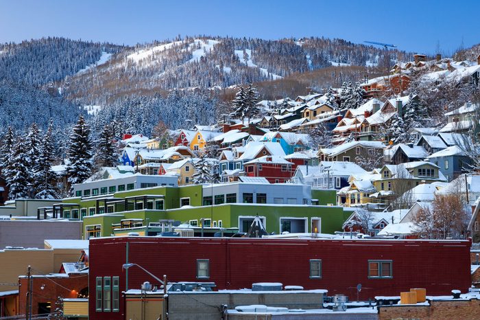 Winter morning in Park City, Utah, USA.