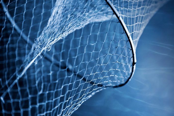 Underwater fragment of an old fishing net
