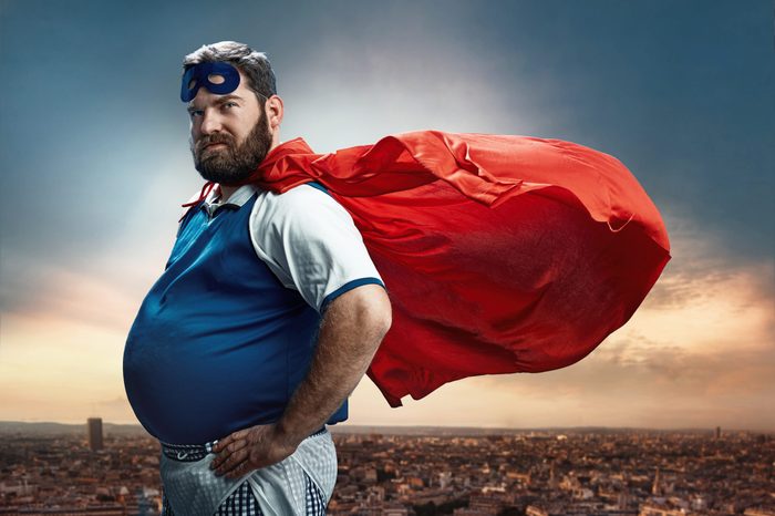 Funny portrait of hero
