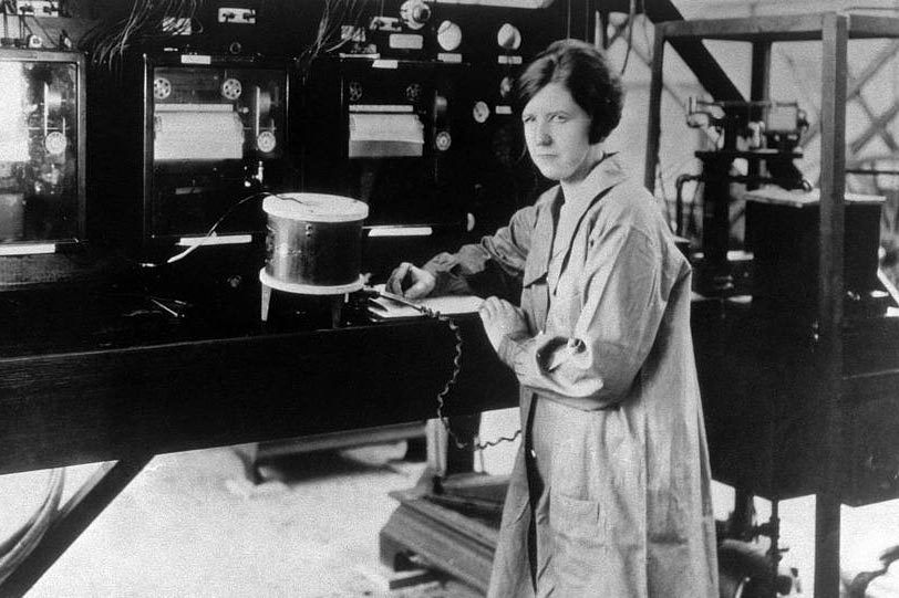 Pearl Young At Langleys Flight Instrumentation Facility; March 1929 Courtesy Nasa