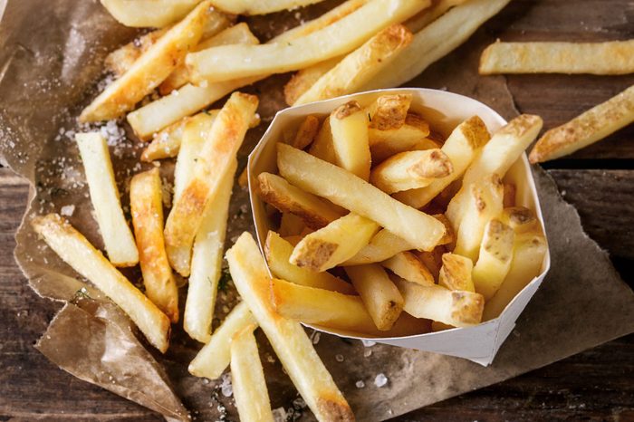 Fried chicken legs with french fries