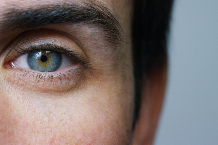 perfect blue eye macro in a sterile environment and perfect vision in resolution 6k, concept, the vision of the future and healthy life concept. view precise and straight to the target.