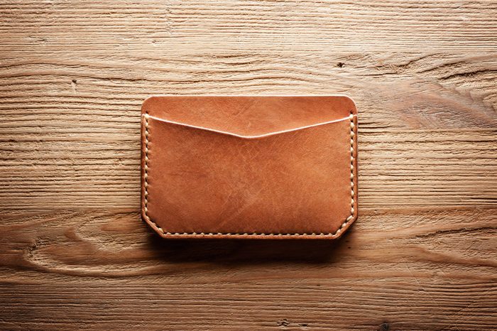 men's leather accessory, handmade vegetable tanned leather minimalist wallet