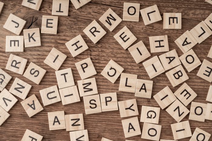 alphabets on wooden cubes as a background