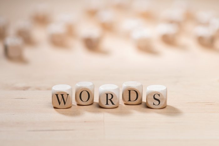 Words word on wooden cubes. Words concept