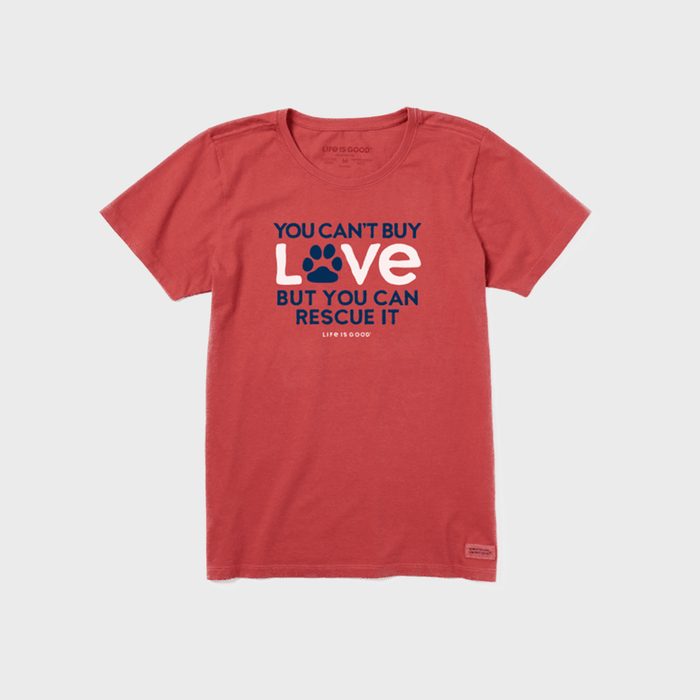 Red T-shirt displaying the text: 