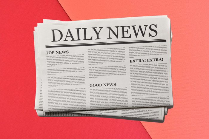 newspaper on bright background