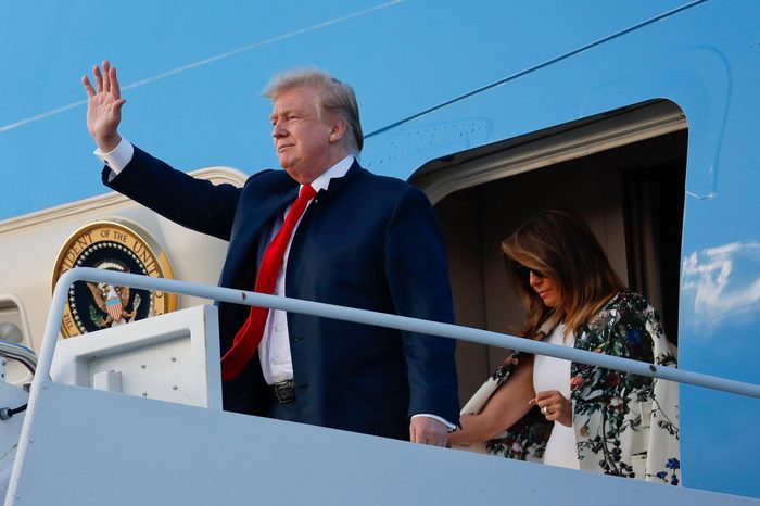 donald trump on airplane