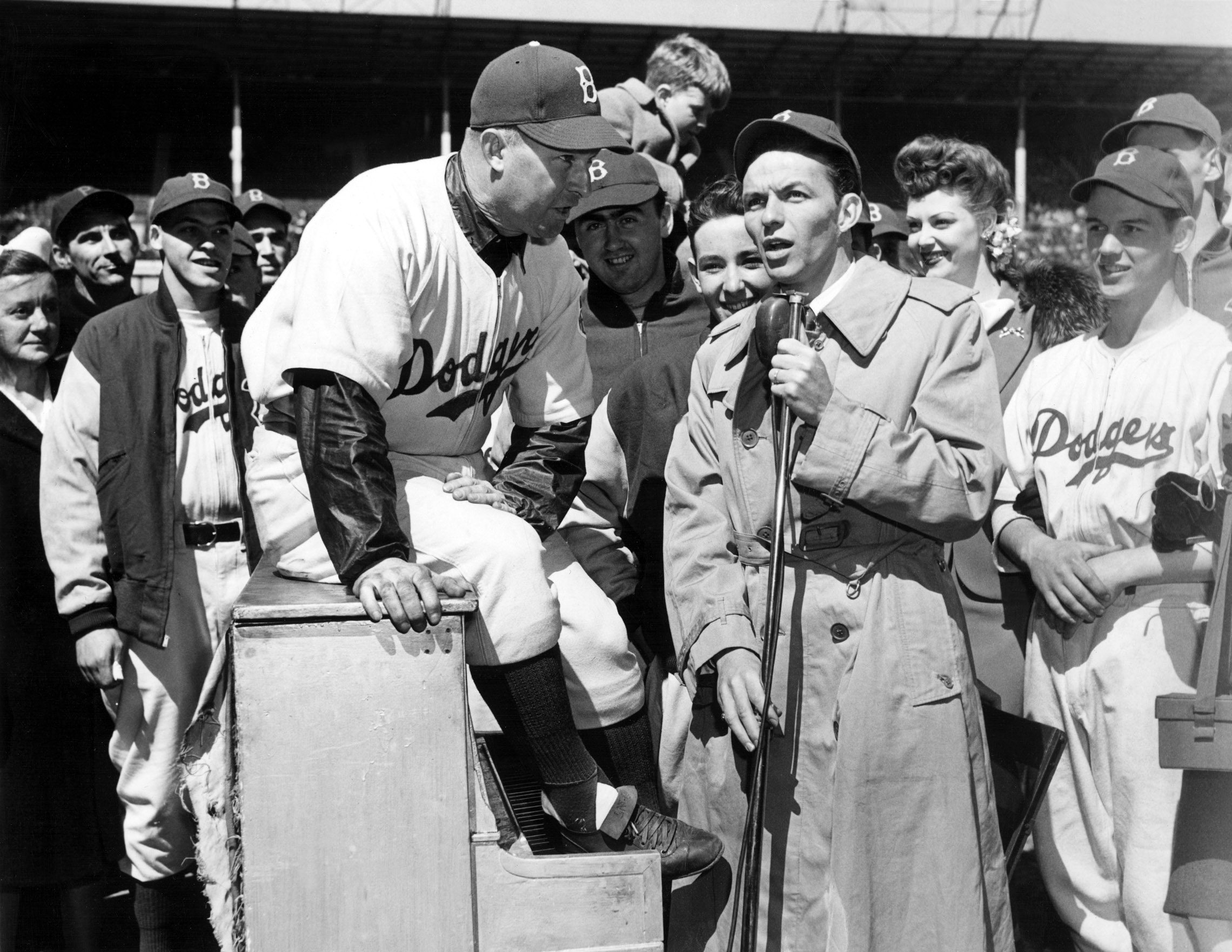 frank sinatra dodgers baseball vintage photo 