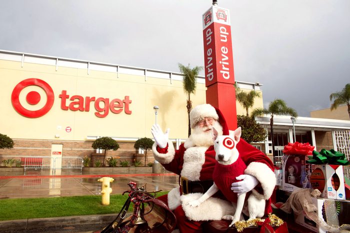 target holiday shopping santa and bullseye