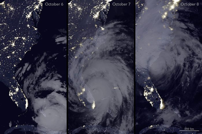 power outages hurricane from space nasa