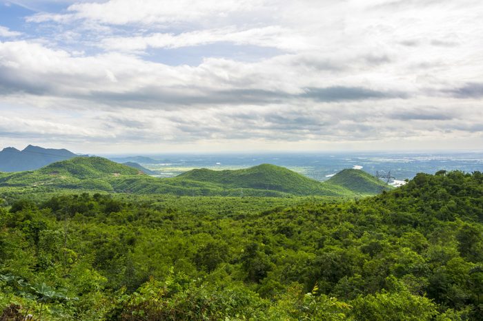landscape in the green mountains of Myanmar at Pyin Oo Lwin