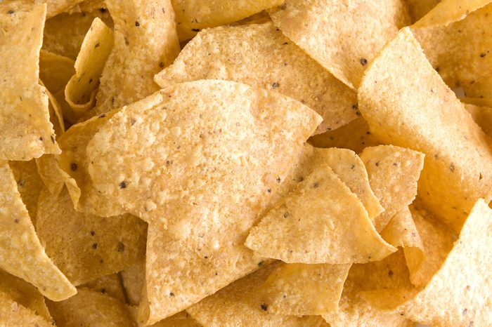 Close-up of yellow tortilla chips